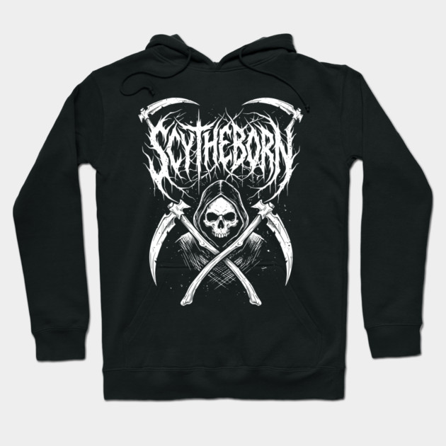 Scytheborn – Grim Reaper Death Metal Design Hoodie by Designed By Marty