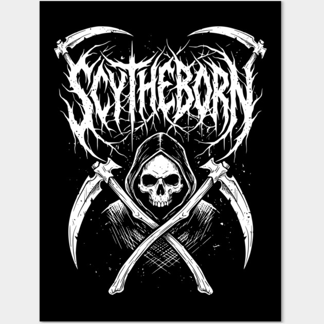 Scytheborn – Grim Reaper Death Metal Design Wall Art by Designed By Marty