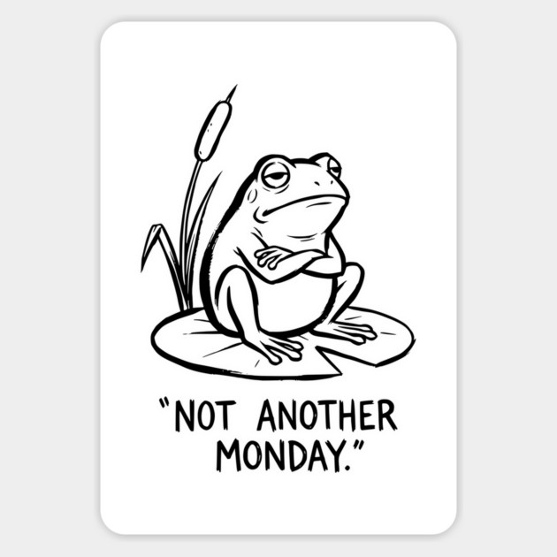 Grumpy Frog - Mondays Suck Magnet by Designed By Marty