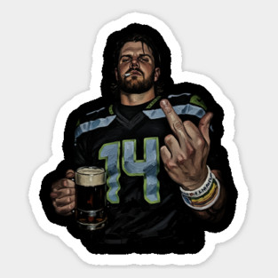 Humor Middle Finge  Sam darnold Vintage White 90s Sticker