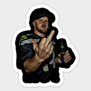 Meme Sam darnold Middle Finge bLACK 90s Whte Vintage Sticker