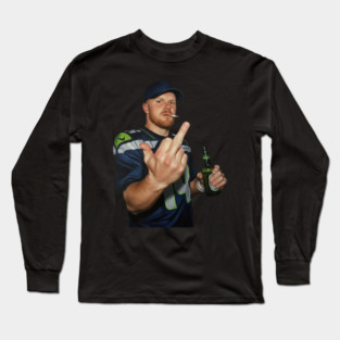 Meme Sam darnold Middle Finge bLACK 90s Long Sleeve T-Shirt
