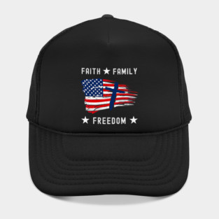 Faith Family Freedom America Patriotic Christian Hat