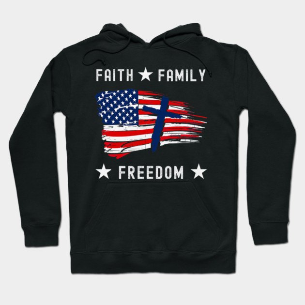 Faith Family Freedom America Patriotic Christian Hoodie by yangho