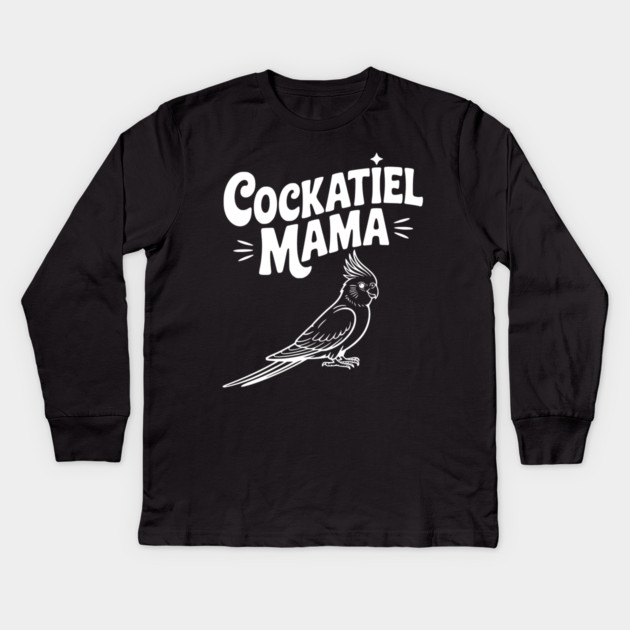 Cockatiel Mama Kids Long Sleeve T-Shirt by Frank Ring