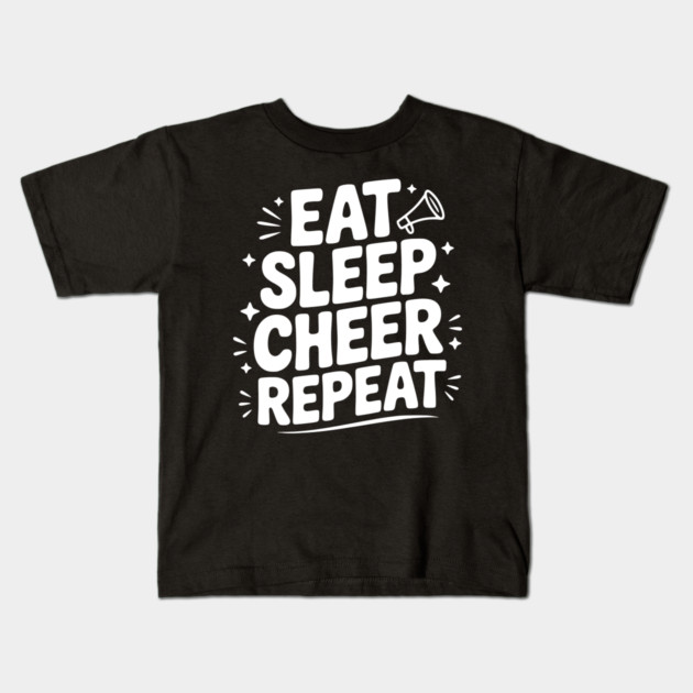 Eat Sleep Cheer Repeat Kids T-Shirt by Frank Ring