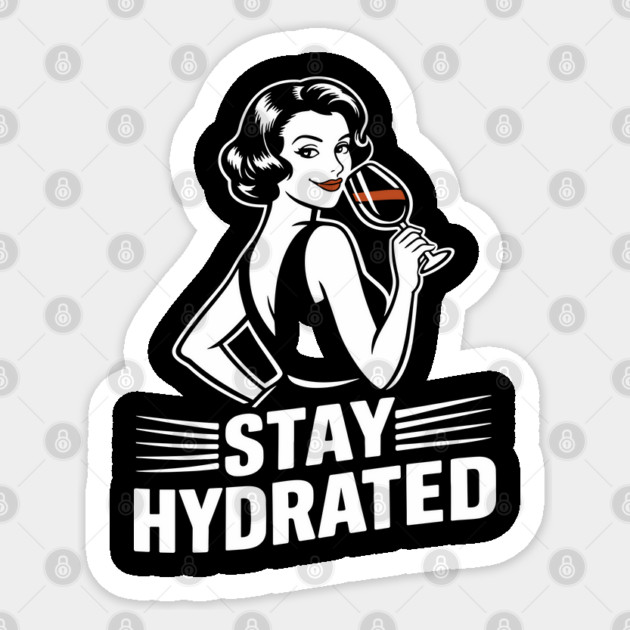Stay Hydrated Wine Humor Mischief Attitude Sticker by Anticorporati