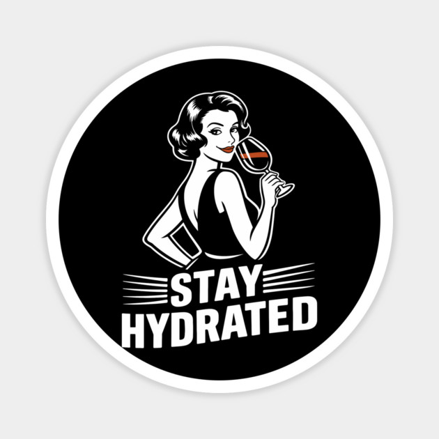 Stay Hydrated Wine Humor Mischief Attitude Magnet by Anticorporati