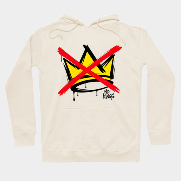 No Kings Crown Anti-Authority Protest Art Hoodie by anas ouarid
