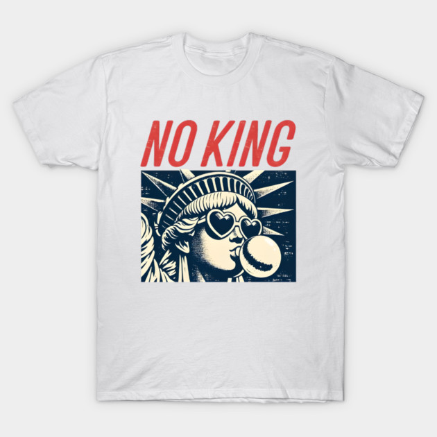 No King Freedom Pop Art Illustration with Retro Style T-Shirt by anas ouarid
