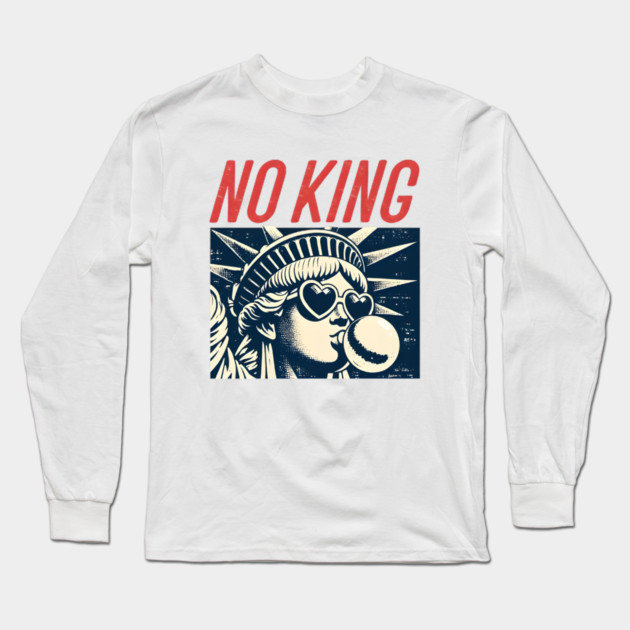 No King Freedom Pop Art Illustration with Retro Style Long Sleeve T-Shirt by anas ouarid