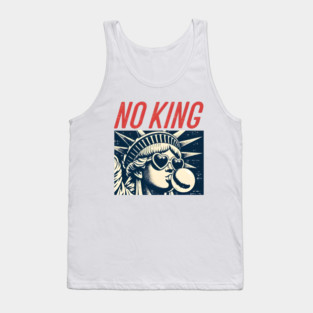 No King Freedom Pop Art Illustration with Retro Style Tank Top