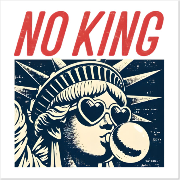 No King Freedom Pop Art Illustration with Retro Style Wall Art by anas ouarid