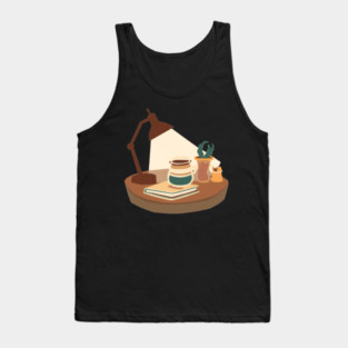 Vintage Reading Corner Coffee Tank Top