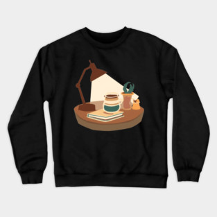 Vintage Reading Corner Coffee Crewneck Sweatshirt
