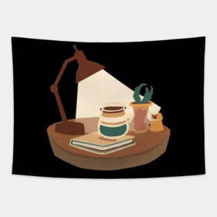Vintage Reading Corner Coffee Tapestry