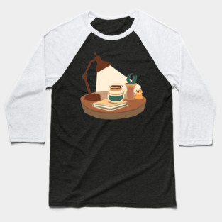 Vintage Reading Corner Coffee Baseball T-Shirt