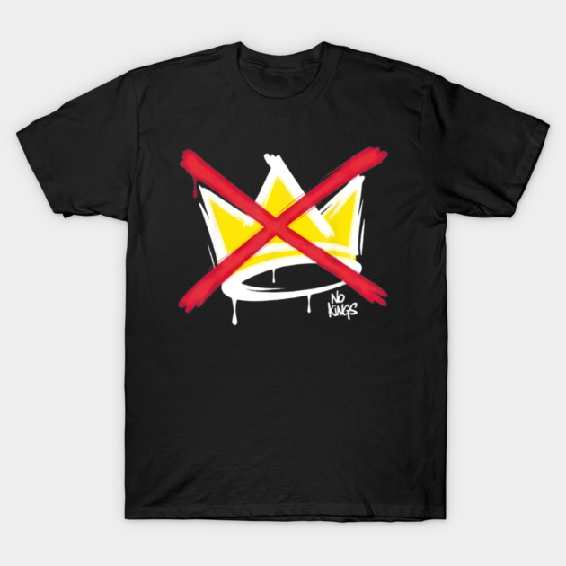 No King Crown Graphic – Anti Authority Street Art Design T-Shirt by anas ouarid