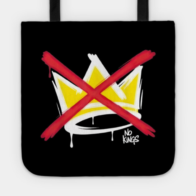 No King Crown Graphic – Anti Authority Street Art Design Tote by anas ouarid