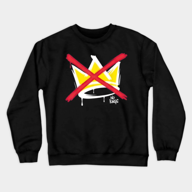 No King Crown Graphic – Anti Authority Street Art Design Crewneck Sweatshirt by anas ouarid