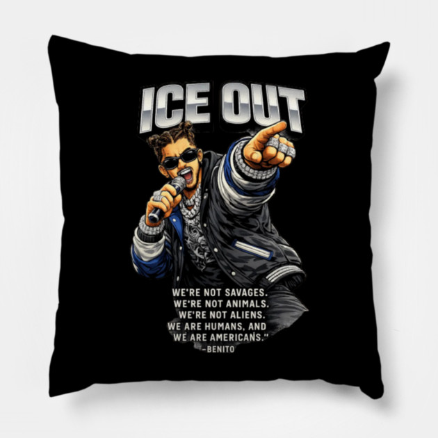 4 Ice Out Bad Bunny Protest Minneapolis Pillow by Donald's Store 2