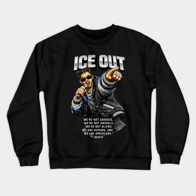 4 Ice Out Bad Bunny Protest Minneapolis Crewneck Sweatshirt by Donald's Store 2