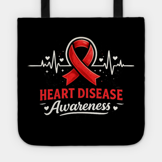 Heart Disease Awareness Heart Health Supporter Cardiovascular Warrior Advocate Tote by ArtistTee ⭐⭐⭐⭐⭐