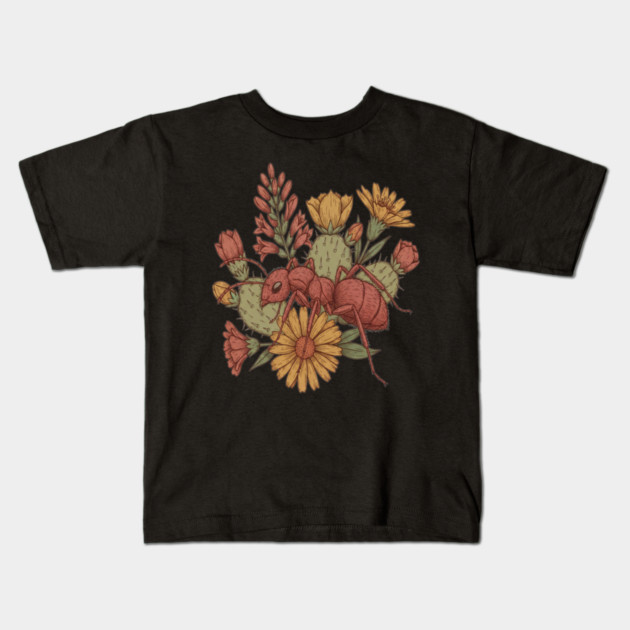 Vintage Desert Velvet Ant Art for Nature Lovers Kids T-Shirt by BirdsnStuff