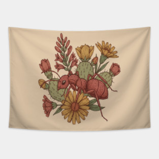Vintage Desert Velvet Ant Art for Nature Lovers Tapestry