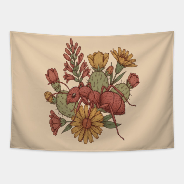 Vintage Desert Velvet Ant Art for Nature Lovers Tapestry by BirdsnStuff