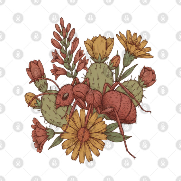 Vintage Desert Velvet Ant Art for Nature Lovers by BirdsnStuff