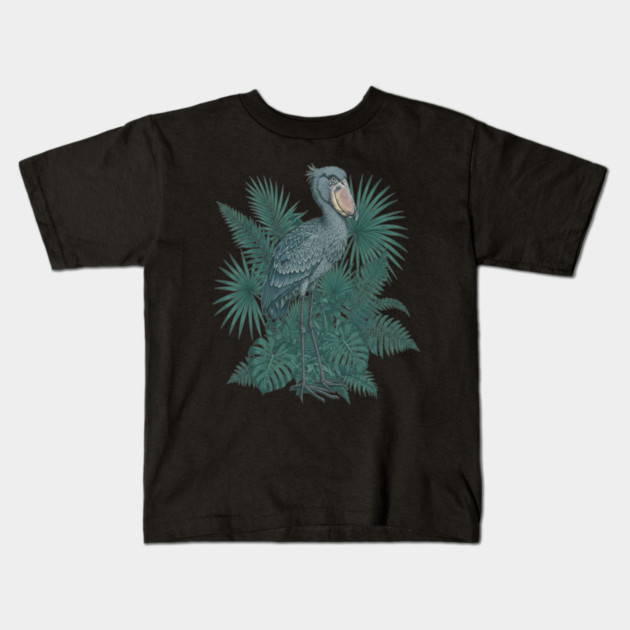 Vintage Shoebill Stork Art for Bird Lovers Kids T-Shirt by BirdsnStuff