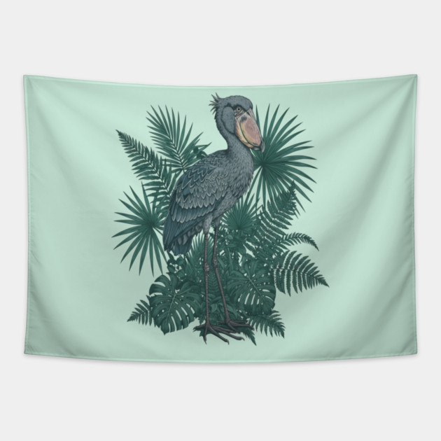 Vintage Shoebill Stork Art for Bird Lovers Tapestry by BirdsnStuff