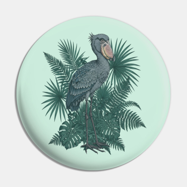 Vintage Shoebill Stork Art for Bird Lovers Pin by BirdsnStuff