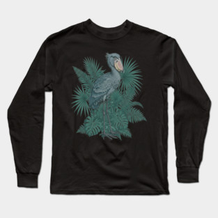 Vintage Shoebill Stork Art for Bird Lovers Long Sleeve T-Shirt