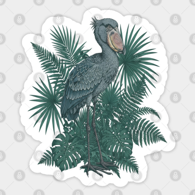 Vintage Shoebill Stork Art for Bird Lovers Sticker by BirdsnStuff