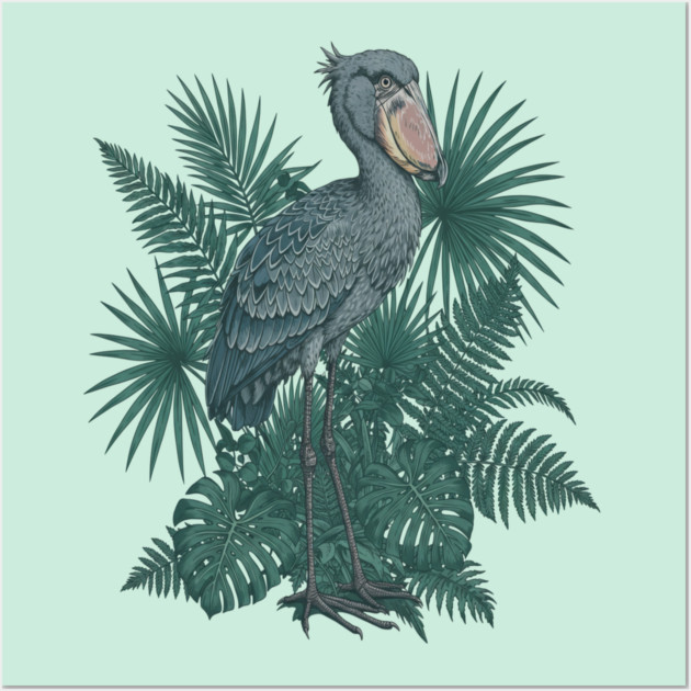 Vintage Shoebill Stork Art for Bird Lovers Wall Art by BirdsnStuff