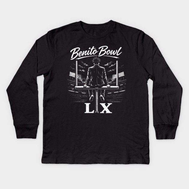 The Benito Bowl Show, Football Bowl Halftime Kids Long Sleeve T-Shirt by Donald's Store 2