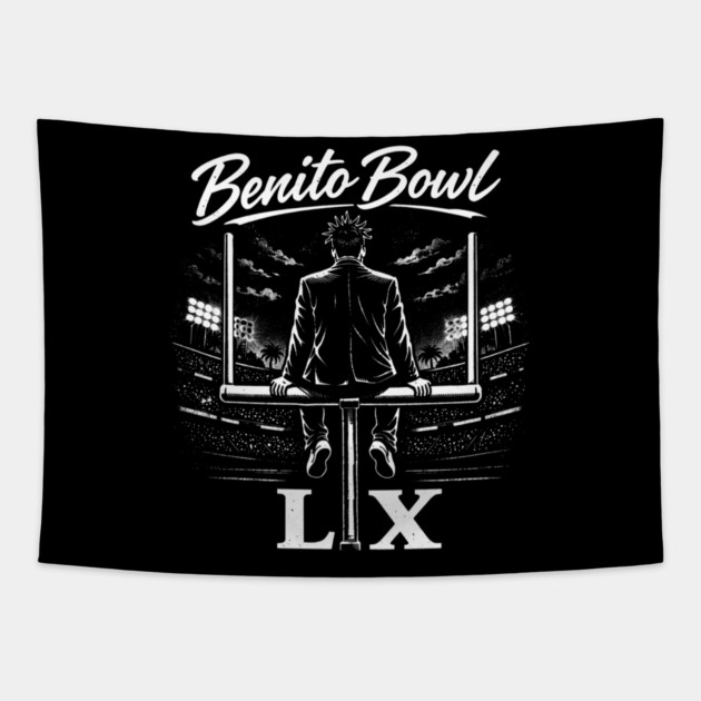 The Benito Bowl Show, Football Bowl Halftime Tapestry by Donald's Store 2