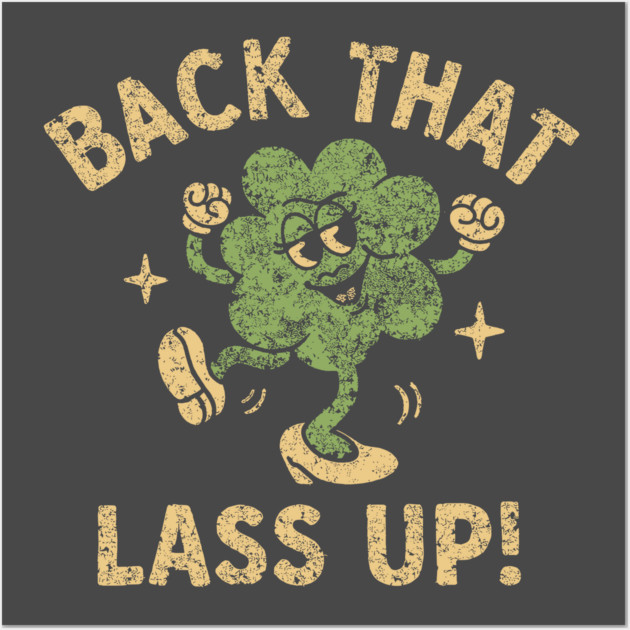 Retro Irish Shamrock – Vintage Distressed  Sassy Irish Clover Humor Wall Art by JessArty