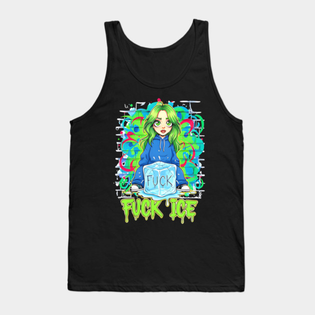 Billie Eilish Fck Ice out now cartoon Tank Top by Donald's Store 2