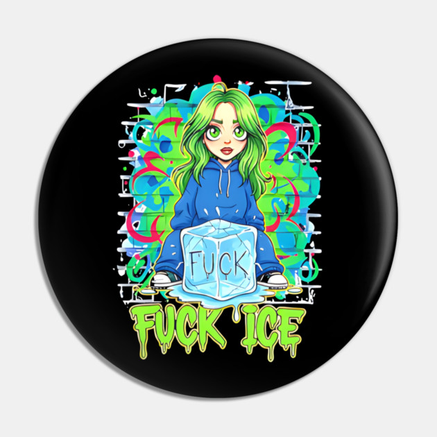 Billie Eilish Fck Ice out now cartoon Pin by Donald's Store 2