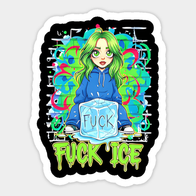 Billie Eilish Fck Ice out now cartoon Magnet by Donald's Store 2