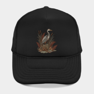 Great Blue Heron Marshland Scene Hat