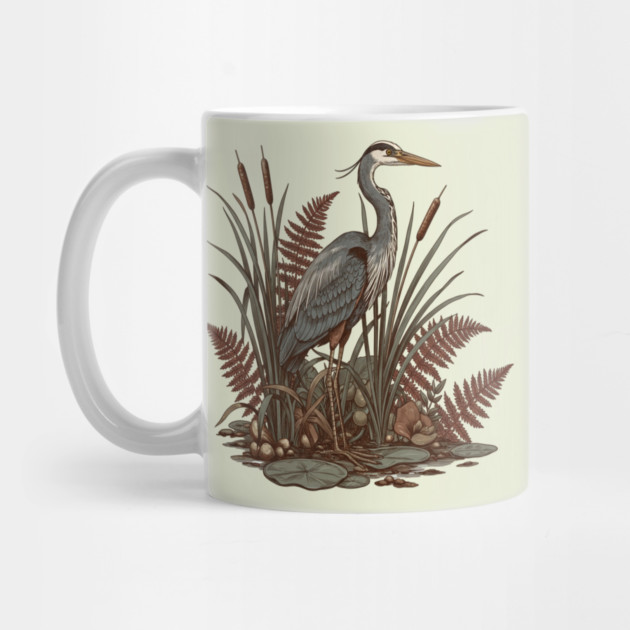 Great Blue Heron Marshland Scene by BirdsnStuff