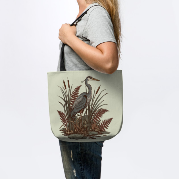 Great Blue Heron Marshland Scene by BirdsnStuff