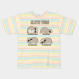 Funny Lazy Sloth Yoga Poses Kids T-Shirt