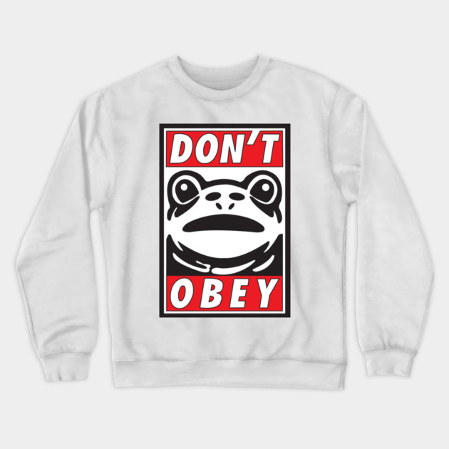Don't Obey-Portland Frog Resistance Crewneck Sweatshirt by DickinsonDesign