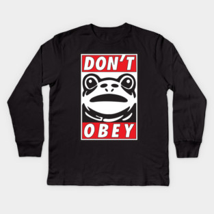 Don't Obey-Portland Frog Resistance Kids Long Sleeve T-Shirt