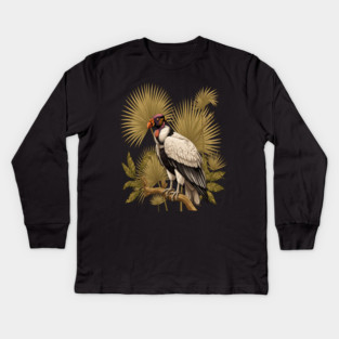 King Vulture in Tropical Palm Canopy Kids Long Sleeve T-Shirt